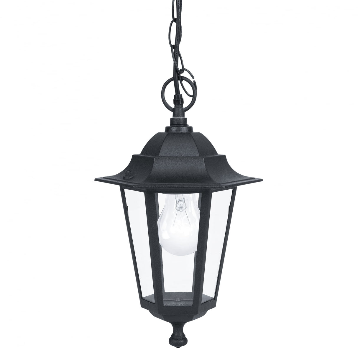 Elegant Black Outdoor Pendant Lantern - Laterna 4 Series
