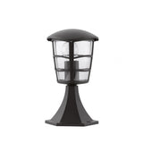 Aloria Modern Black Outdoor Pedestal Lantern