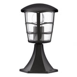 Aloria Modern Black Outdoor Pedestal Lantern