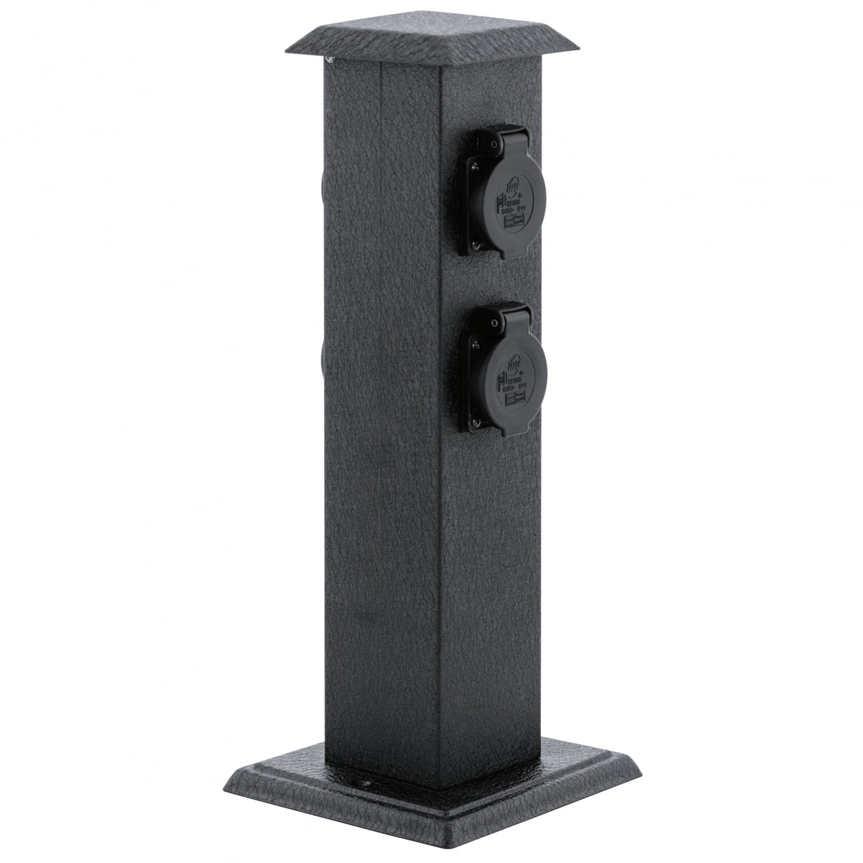 Garden Socket Pillar in Black - Outdoor Power Solution