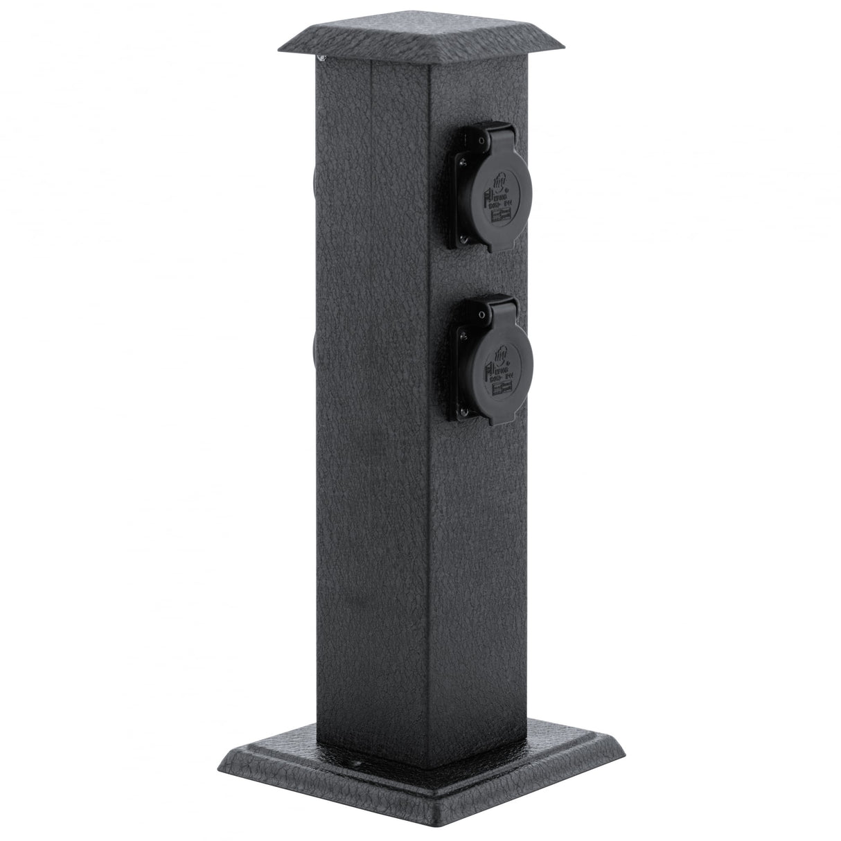 Garden Socket Pillar in Black - Outdoor Power Solution