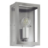 Alamonte Stainless Steel Outdoor Wall Light with Clear Glass Shade