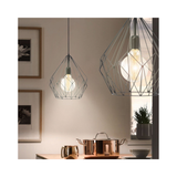 Carlton Contemporary Black Wire Geometric Ceiling Pendant Light