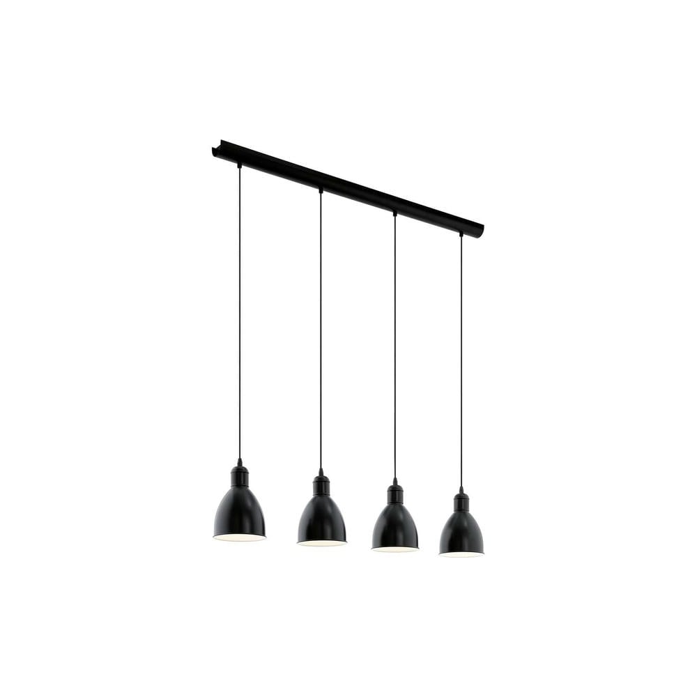 Sleek Black Dome Pendant Quartet for Modern Dining Elegance