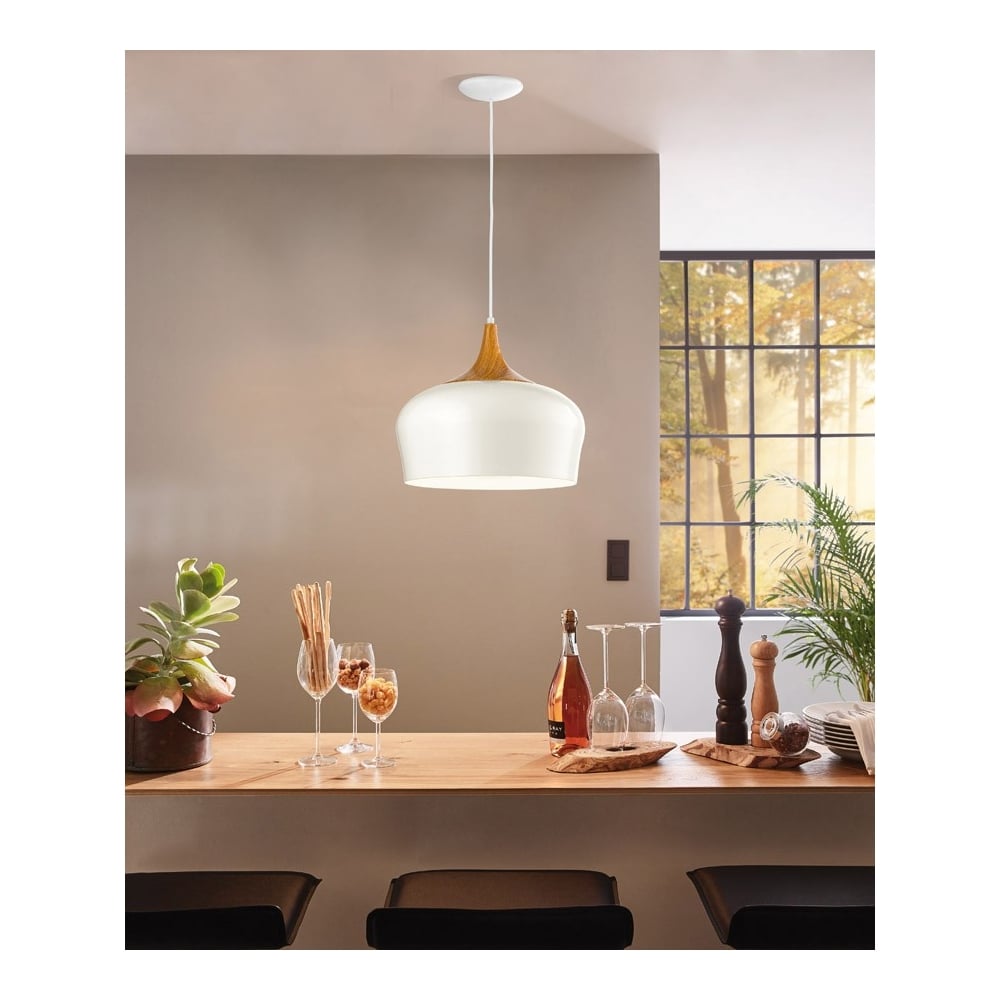 Oak and Steel Elegance: Obregon Ceiling Pendant Light