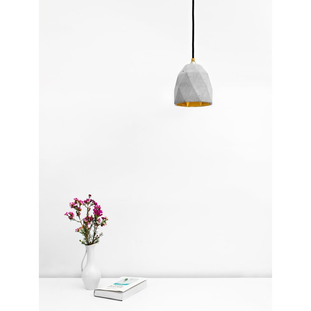 Light Concrete & Gold Diamond Pendant by GANT Lights