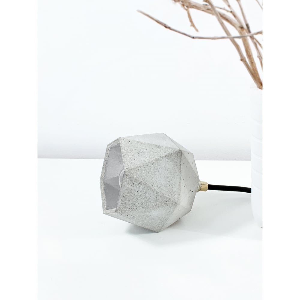 Modern Concrete Dome Floor Light with Silver Interior