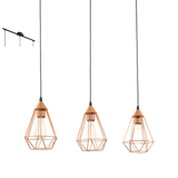 Tarbes Industrial Vintage Linear Pendant Light in Copper & Black