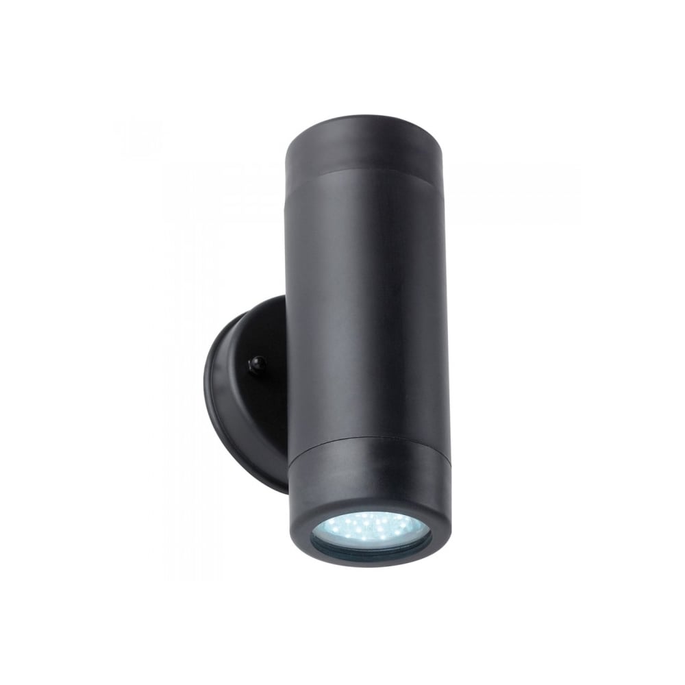 Sleek Black Dual-Light Wall Fixture GU10 for Outdoor Use