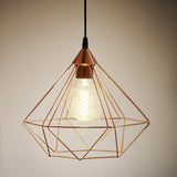 Large Copper-Coated Geometric Pendant Light - Tarbes Collection