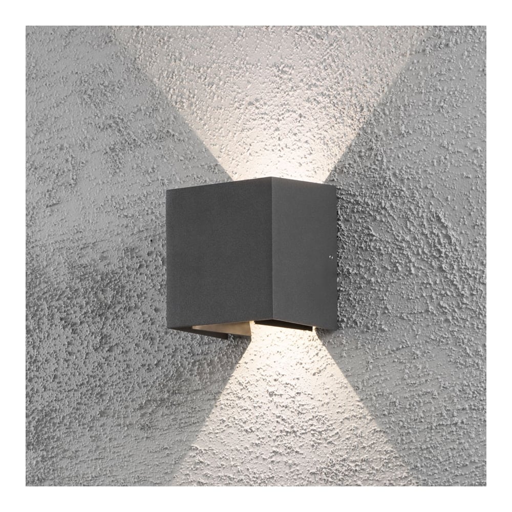 Modern Grey LED Square Wall Sconce for Outdoor Spaces