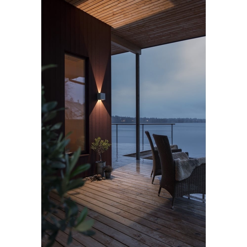 Modern Grey LED Square Wall Sconce for Outdoor Spaces