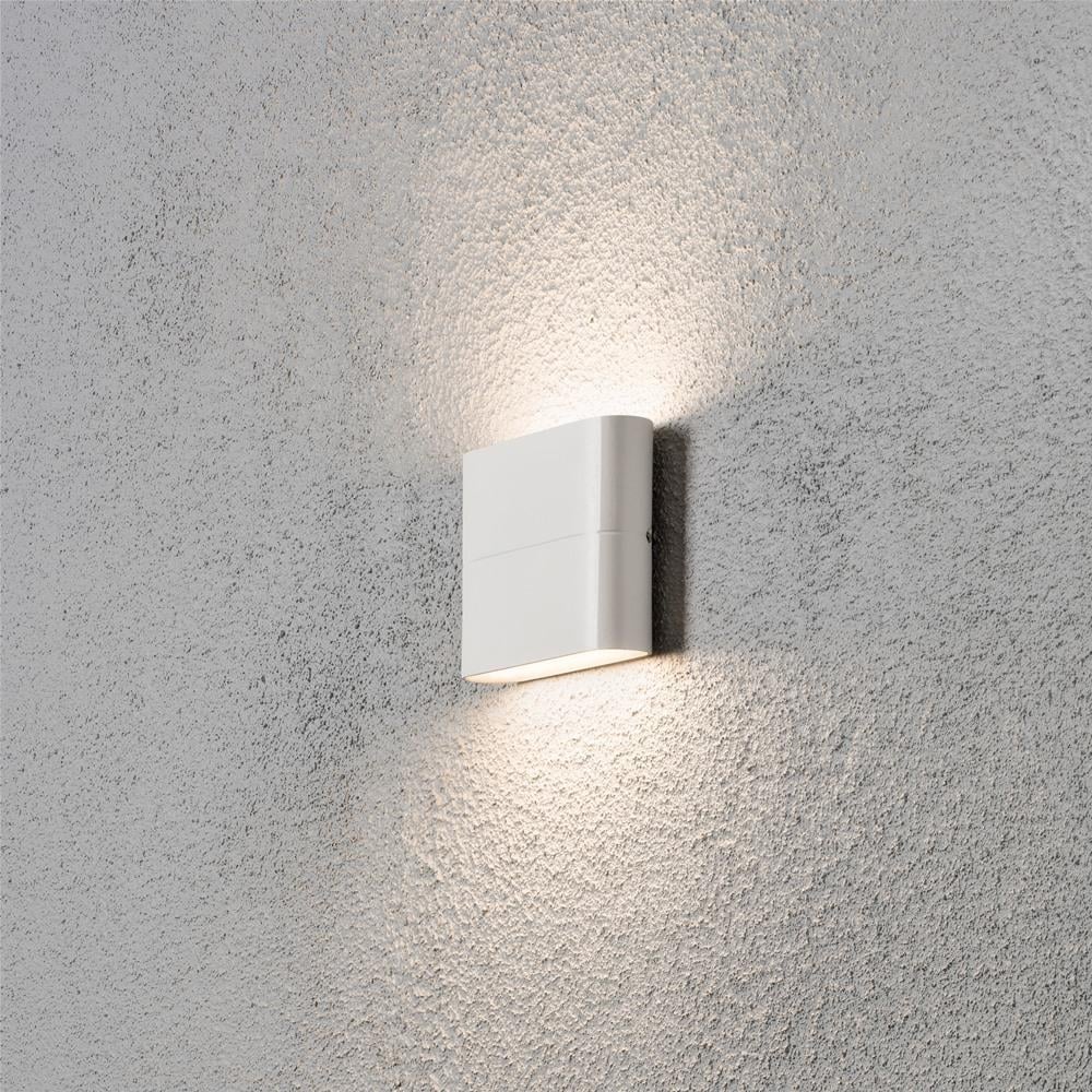 Sleek Chieri White LED Outdoor Wall Light with Warm Wash Effect