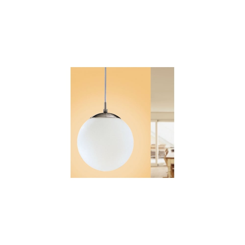 Contemporary Rondo Pendant Light - Elegant Matt White Opal Globe