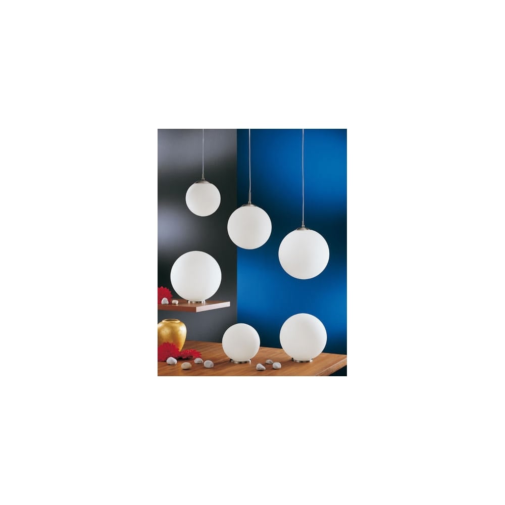 Contemporary Rondo Pendant Light - Elegant Matt White Opal Globe