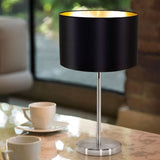 Maserlo Elegant Black & Gold Steel Table Lamp