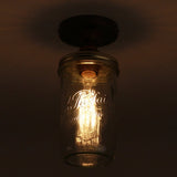 Antique Brass Jam Jar Ceiling Light Fixture