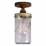 Antique Brass Jam Jar Ceiling Light Fixture