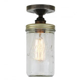 Antique Brass Jam Jar Ceiling Light Fixture