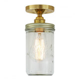 Antique Brass Jam Jar Ceiling Light Fixture