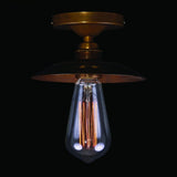 Antique Brass Reznor Flush Ceiling Light Fixture