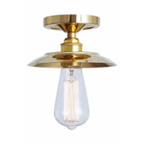 Antique Brass Reznor Flush Ceiling Light Fixture