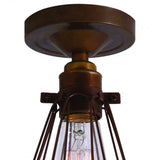 Apoch Antique Brass & Bronze Flush Cage Ceiling Light