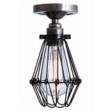 Apoch Antique Brass & Bronze Flush Cage Ceiling Light