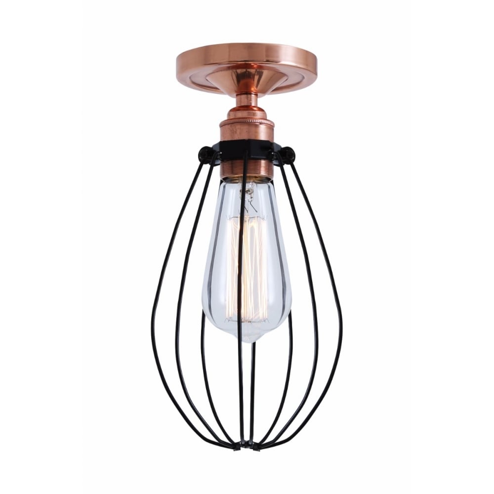 Contemporary Copper Flush Mount Ceiling Light - Abuja Collection