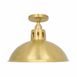 Vintage Parisian Brass Ceiling Light Fixture, Antique Finish