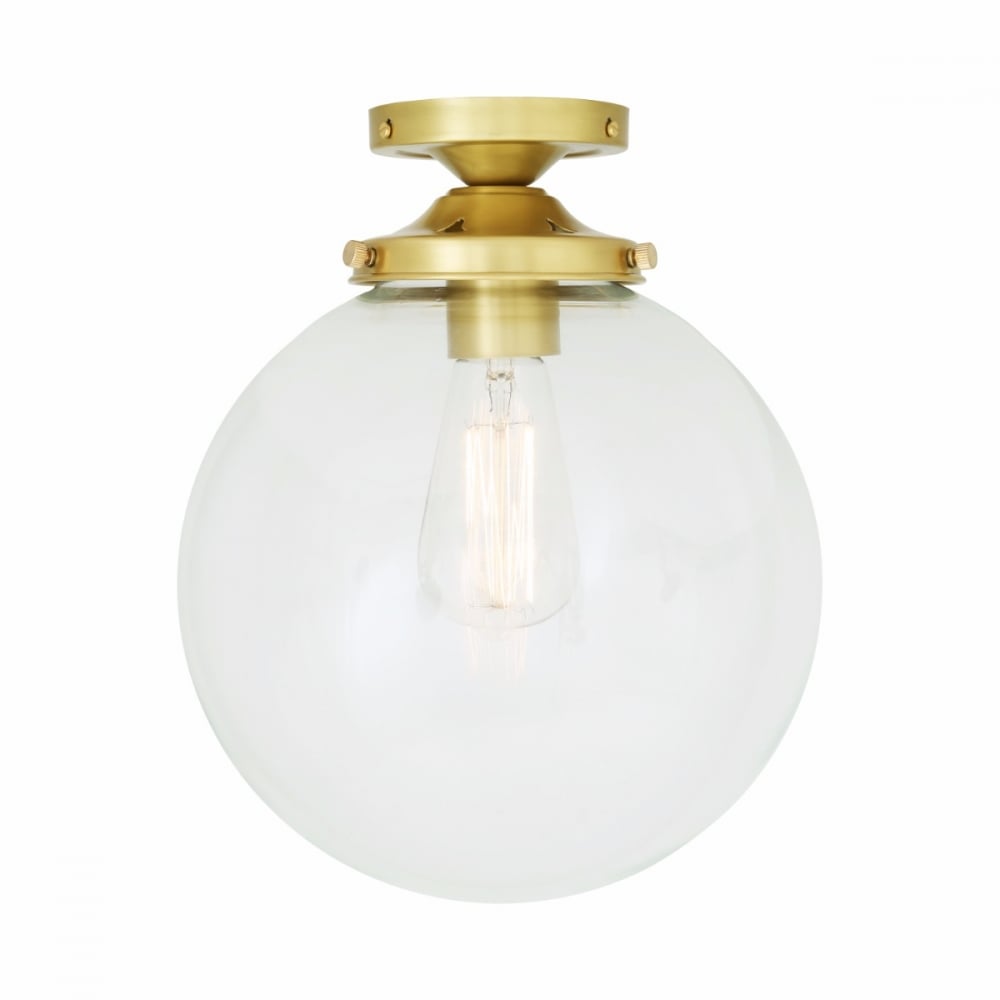 Antique Brass Globe Ceiling Light by Riad - 25cm Diameter