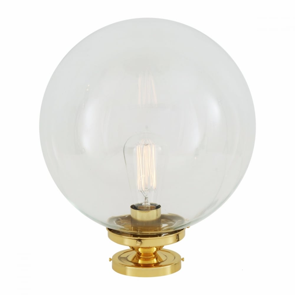Riad Antique Brass Globe Ceiling Light Fixture, 30cm