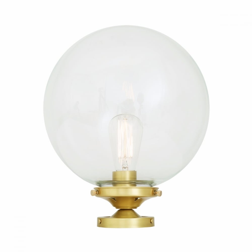 Riad Antique Brass Globe Ceiling Light Fixture, 30cm