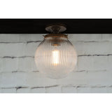 Stanley Holophane 8 Globe Ceiling Light in Antique Brass