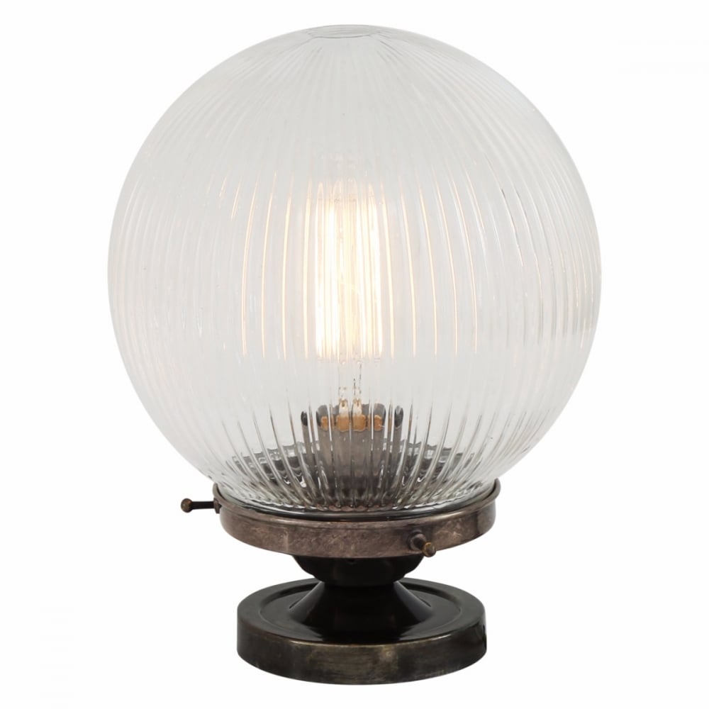 Stanley Holophane 8 Globe Ceiling Light in Antique Brass