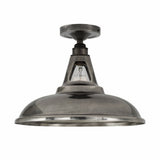 Geneva Industrial Ceiling Light, Antique Brass Finish