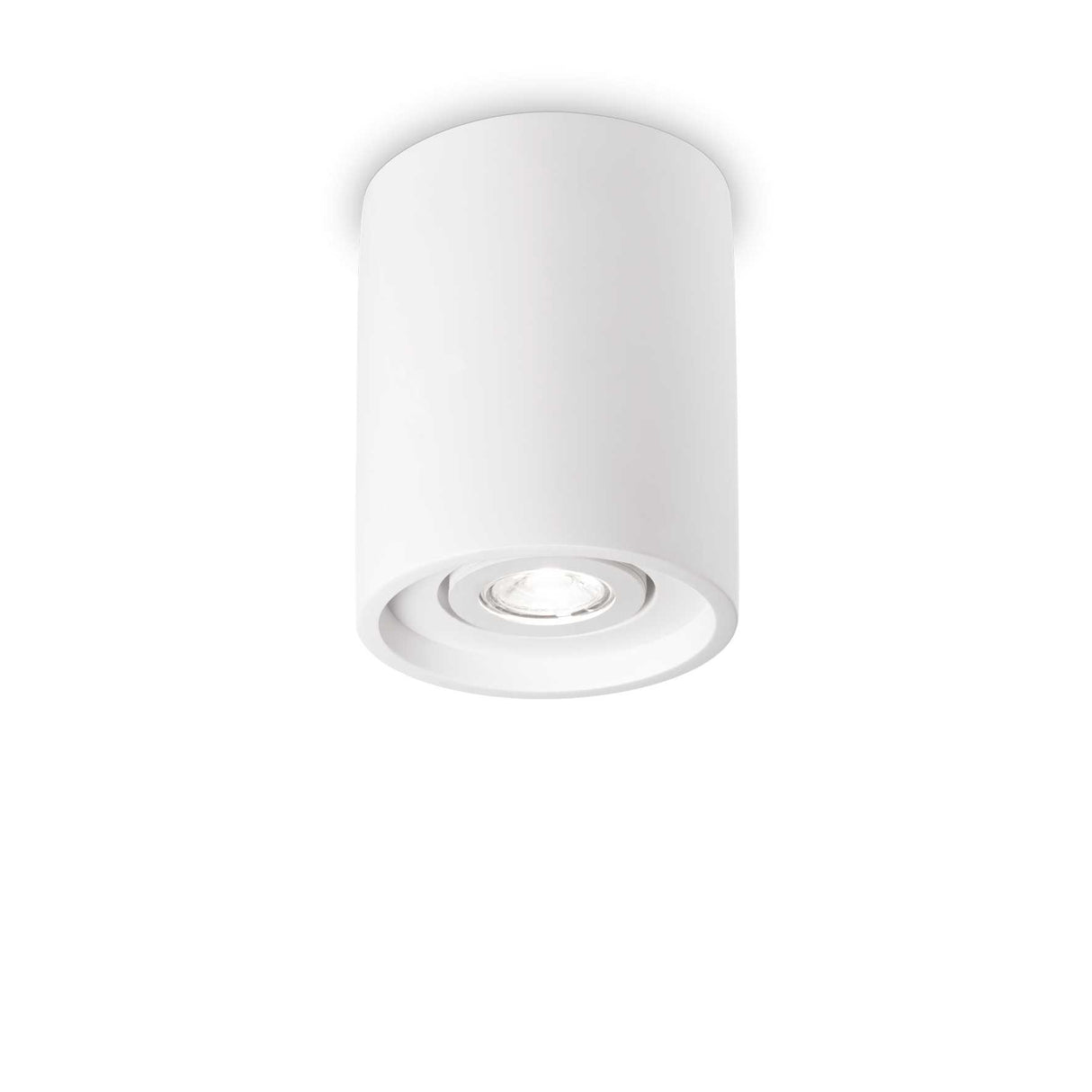 Modern White Oak Round Flush Light with Single Bulb