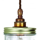 Antique Brass Jam Jar Pendant Cluster