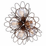 Praia Vintage Brass Cage Pendant Light Cluster