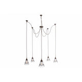 Praia Vintage Brass Cage Pendant Light Cluster