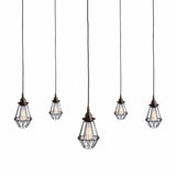 Praia Vintage Brass Cage Pendant Light Cluster