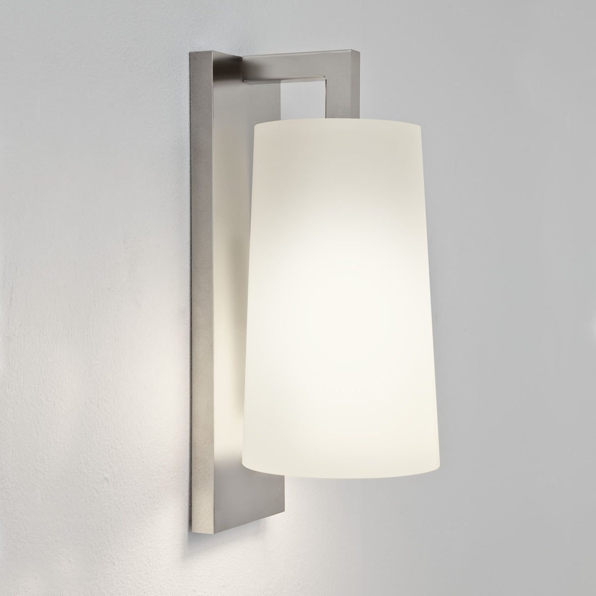 Lago Matt Nickel Bathroom Wall Sconce Without Shade