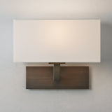 Elegance Bronze Wall Sconce with White Fabric Shade