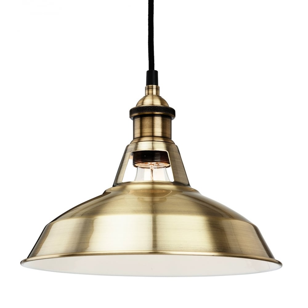 Antique Brass Bistro Pendant Light Fixture