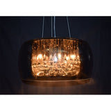 Elegant Chrome & Smoked Glass 5-Light Pendant Ceiling Fixture