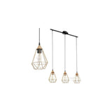 Tarbes Industrial Vintage Linear Pendant Light in Copper & Black