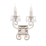 Oksana Twin Wall Sconce with Crystal Accents and Black Shades
