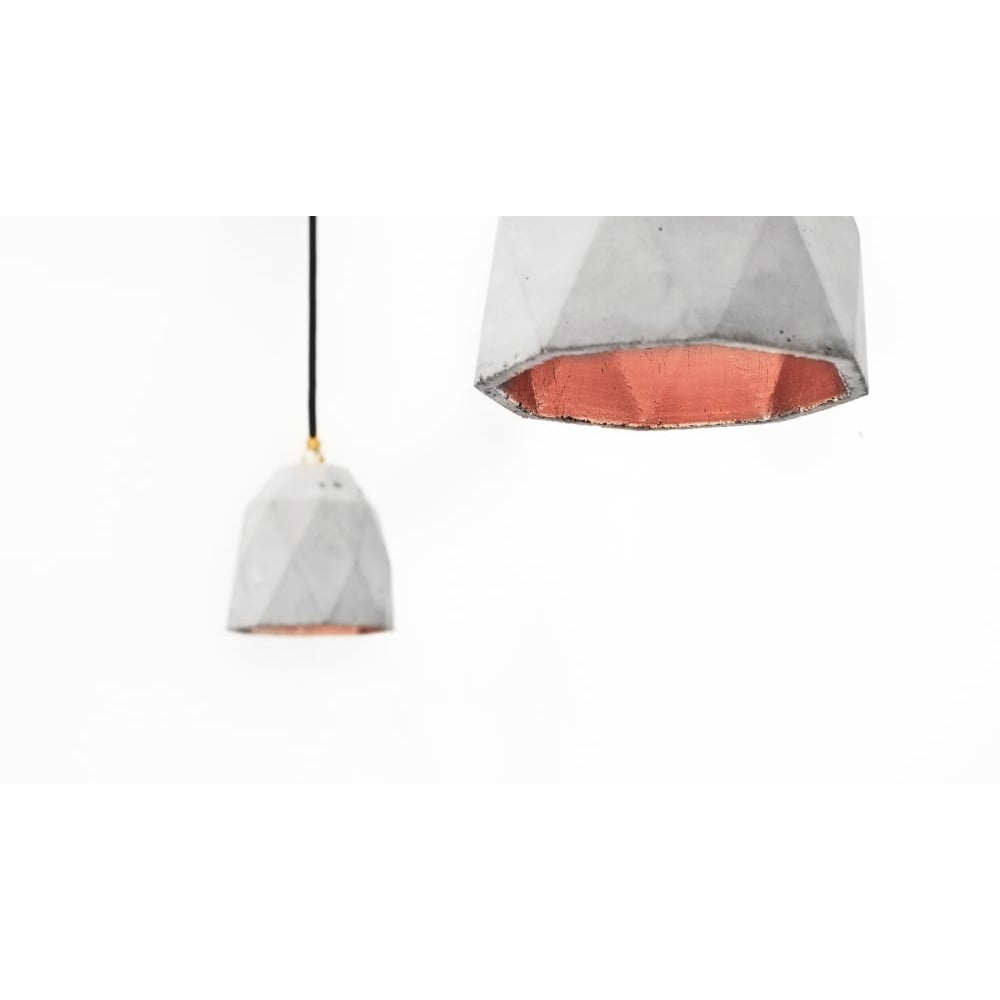 GANT Lights [T1] Concrete and Copper Diamond Pendant Light