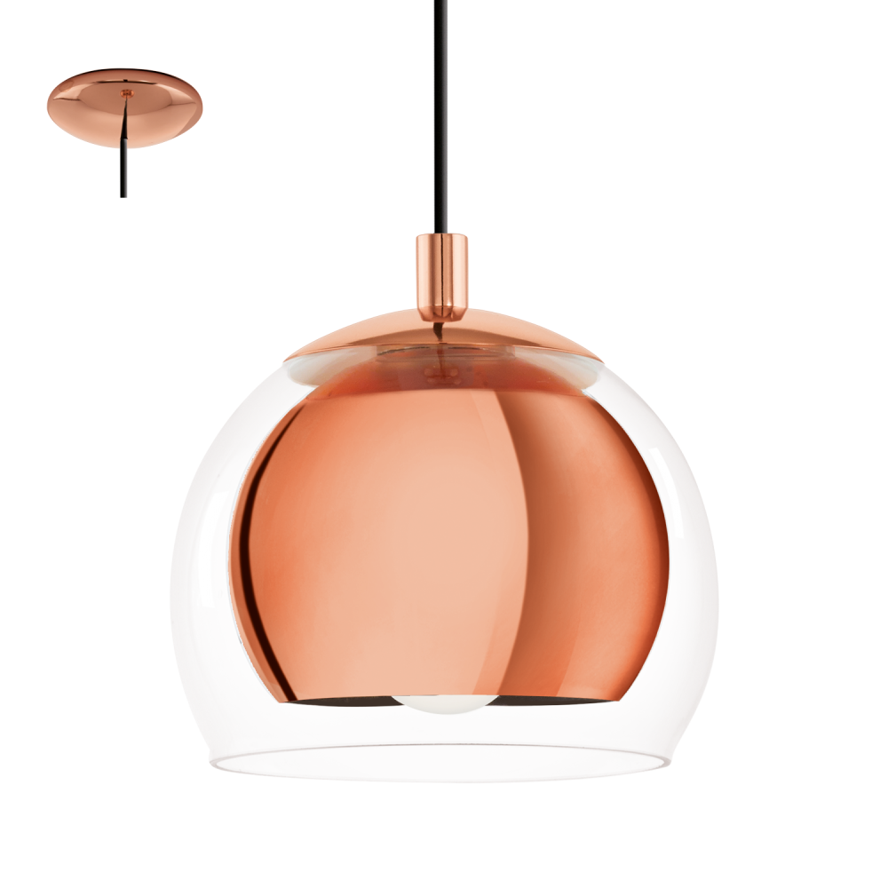 Lustrous Copper Glass Globe Pendant Light