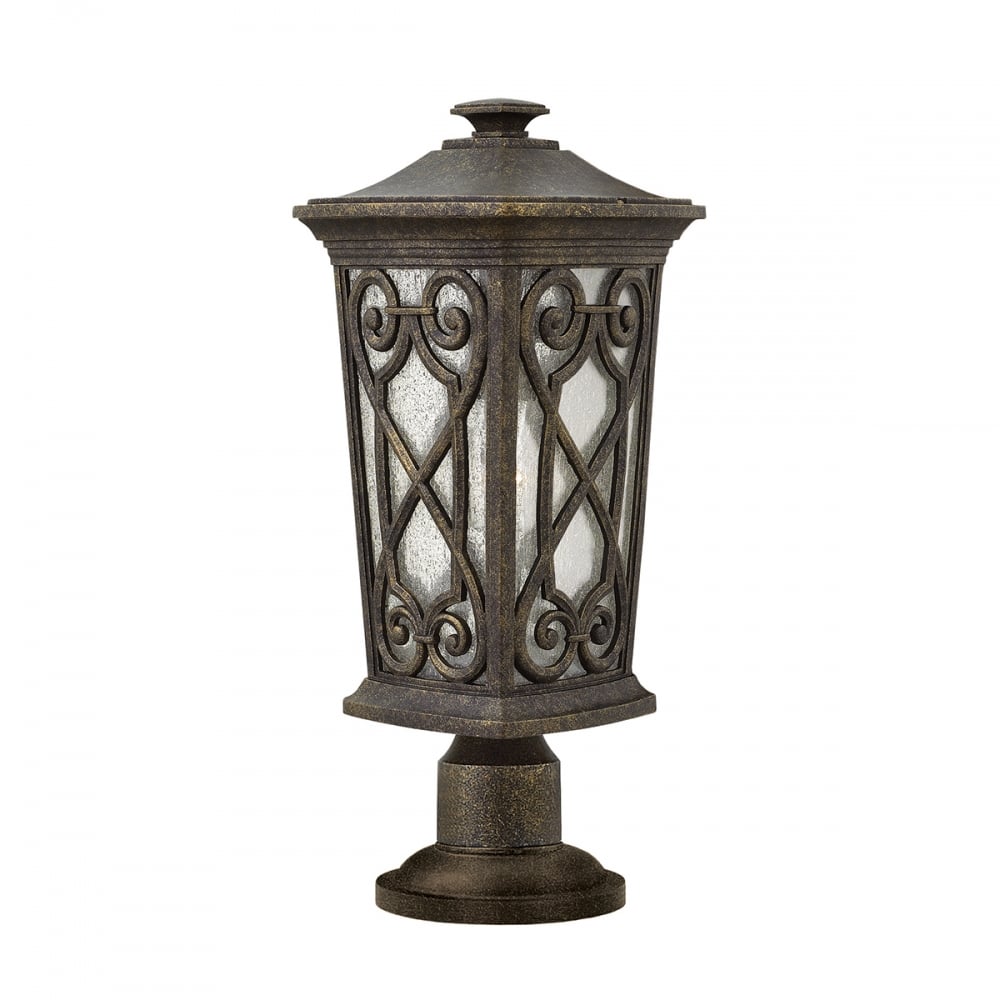 Enzo Elegant Lantern-Inspired Pedestal Light